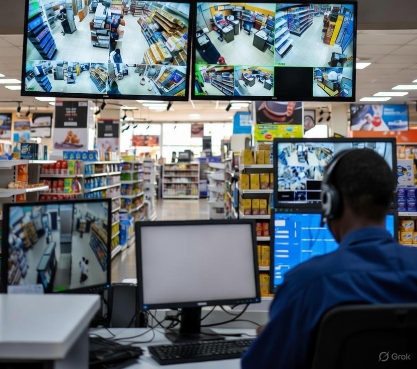 Retail store security guard on duty